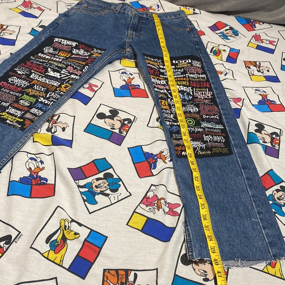 Custom 1/1 505 Levi’s “Metal Double Knee Flare” Jeans - Picture 13 of 15